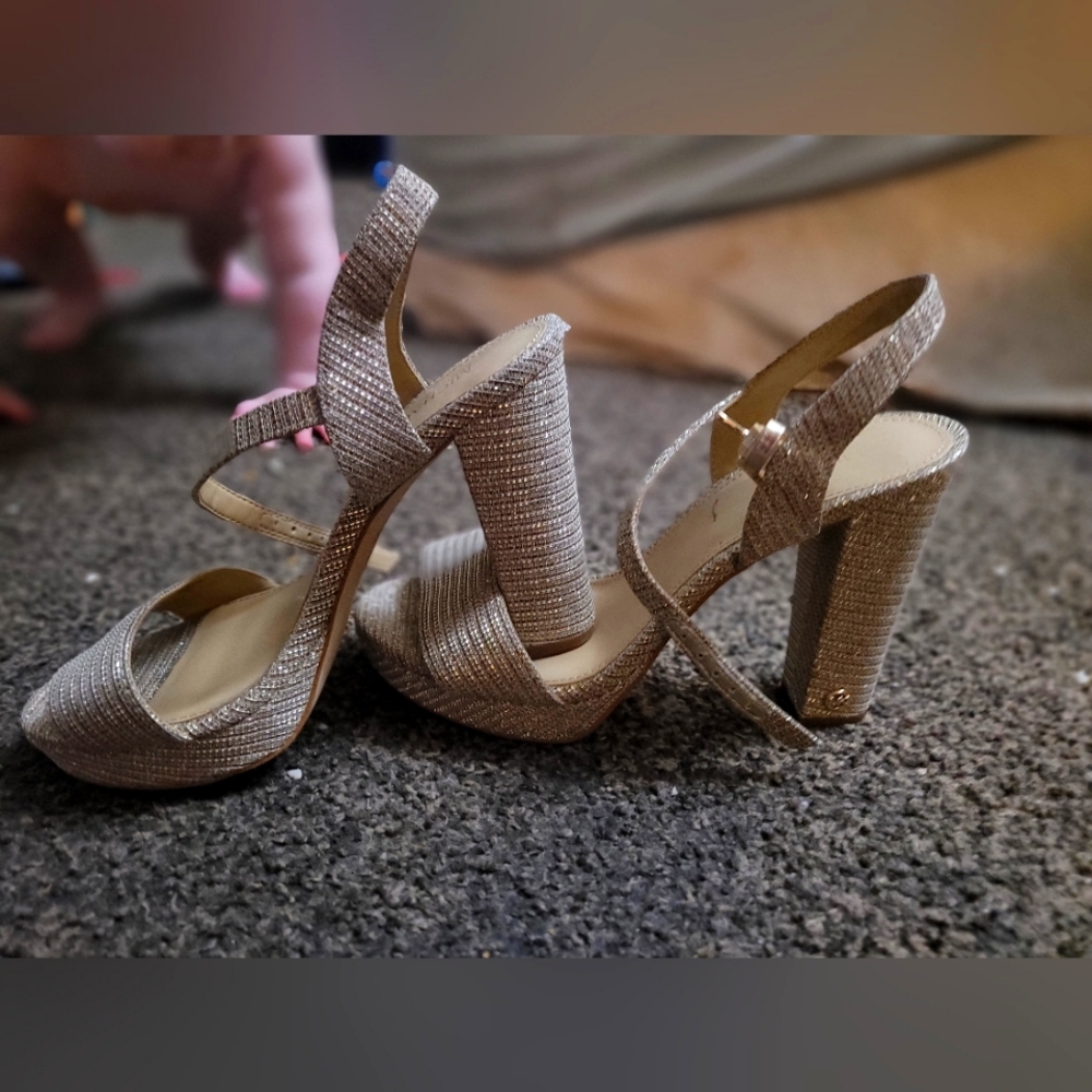 Gold Michael kors platform heels